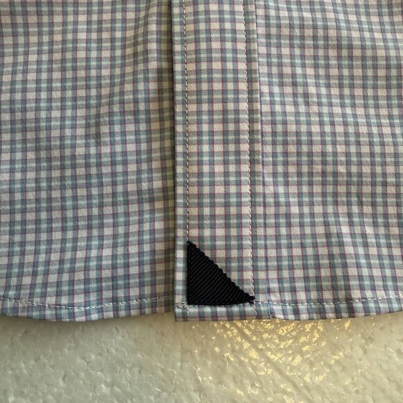 UNTUCKit Shirt Mens Medium Dalton Regular Fit Plaid Stretch Nylon Long Sleeve - Picture 5 of 11